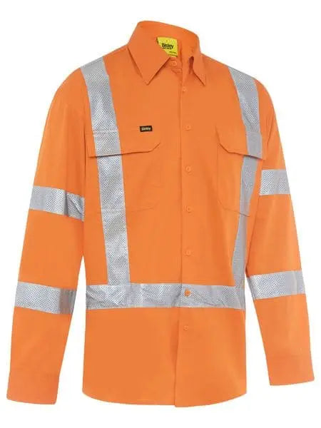 Bisley Workwear Taped X Back Biomotion Cool Lightweight Hi Vis Shirt BS6166XT Metro Workwear.